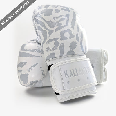 Animal White Leather Boxing Gloves